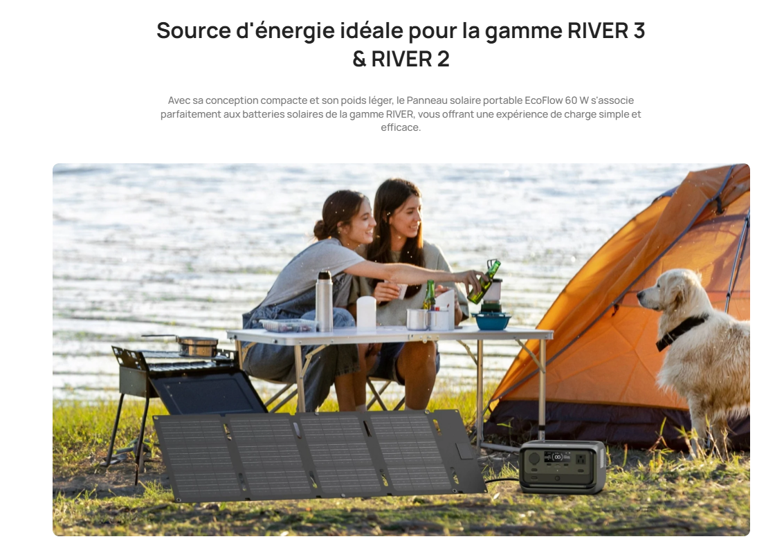 panneau solaire ecoflow USB-C 60W